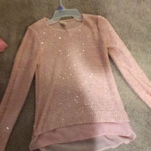 Shiny pink sweater